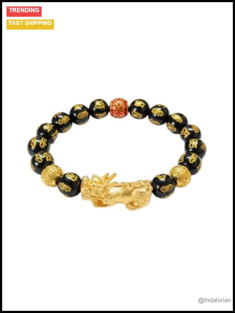 Black Obsidian Gold Plated Copper Pixiu Wealth Bracelet Gift Set